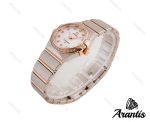 ساعت امگا کانسلیشن زنانه رزگلد سیلور نگین دارw-6704