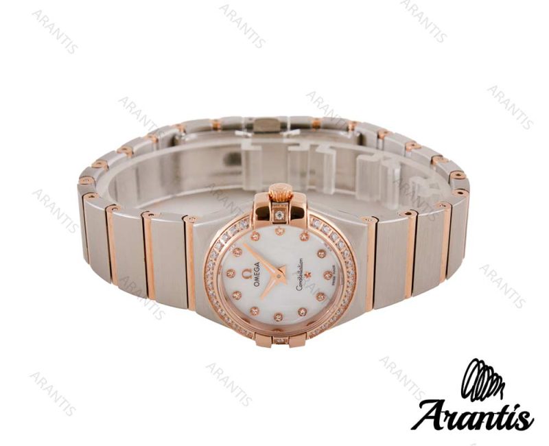 ساعت امگا کانسلیشن زنانه رزگلد سیلور نگین دارw-6704