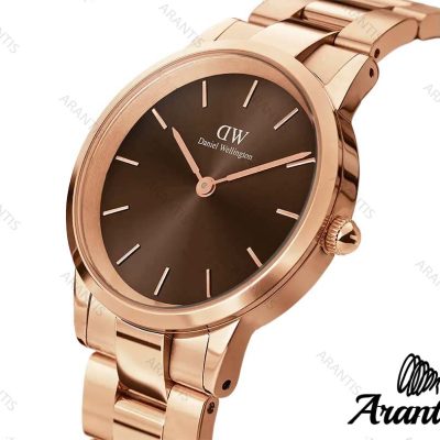 ساعت دنیل ولینگتون رزگلد صفحه قهوه ای زنانه w-6004