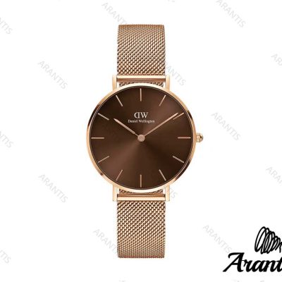 ساعت دنیل ولینگتون رزگلد صفحه قهوه ای زنانه w-5293