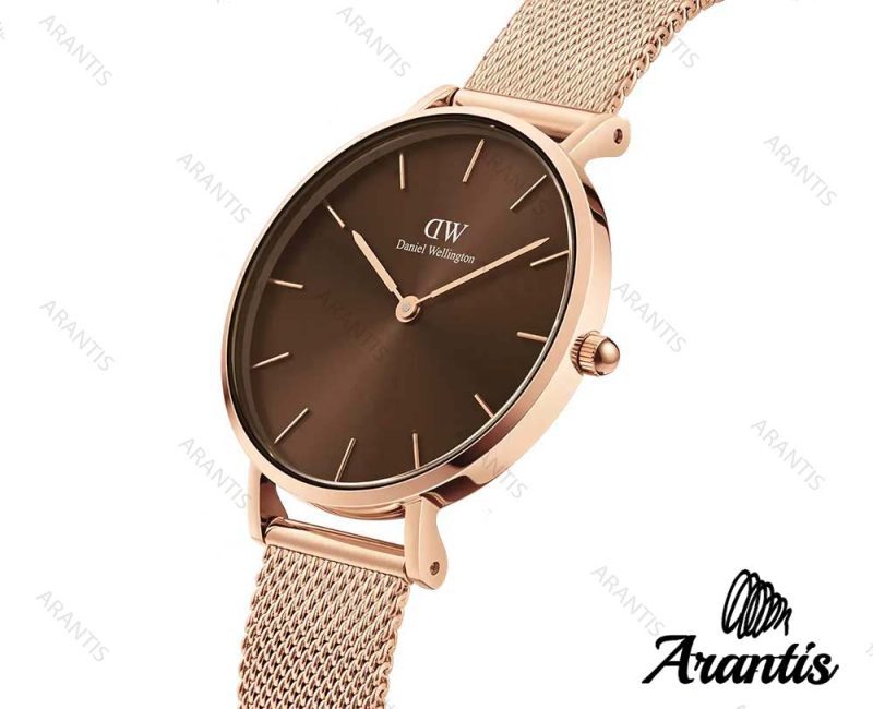 ساعت دنیل ولینگتون رزگلد صفحه قهوه ای زنانه w-5293