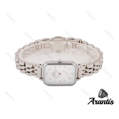ساعت DW زنانه مستطیلی سیلور صفحه سفید صدفی w-3065