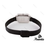 دنیل ولینگتون زنانه مستطیلی سیلور بند حصیری مشکی w-0373