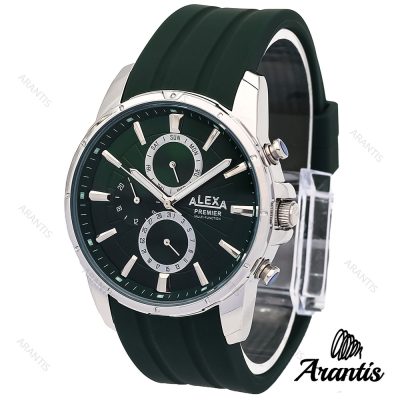 ساعت الکسا A0102 پریمیر مردانه سه موتوره استیل سبز