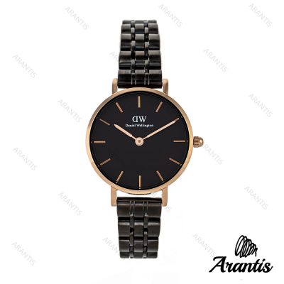 ساعت دنیل ولینگتون زنانه مشکی رزگلد بند فلزی اسمال w-3136