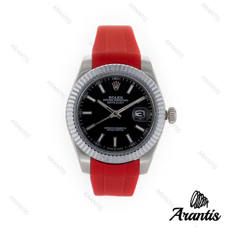 ساعت مردانه رولکس DateJust 2 بند رابر قرمز