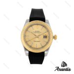 ساعت مردانه رولکس DateJust 2 طلایی بند رابر مشکی