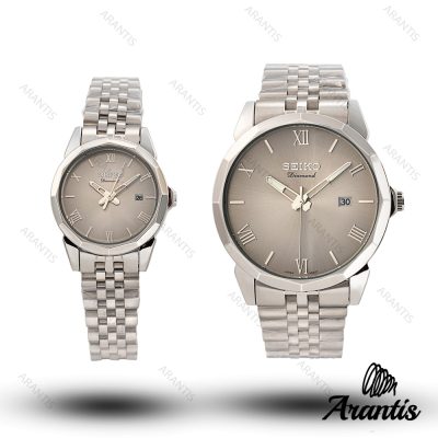 ساعت ست سیکو Diamond سیلور صفحه طوسی s-10188