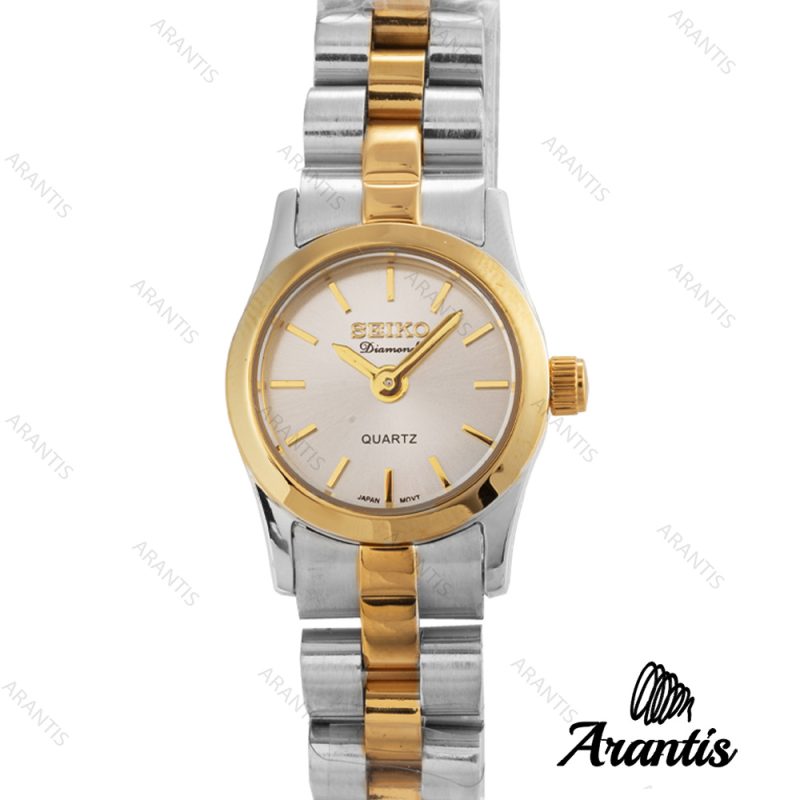 ساعت زنانه سیکو Diamond سیلور طلایی w-10195