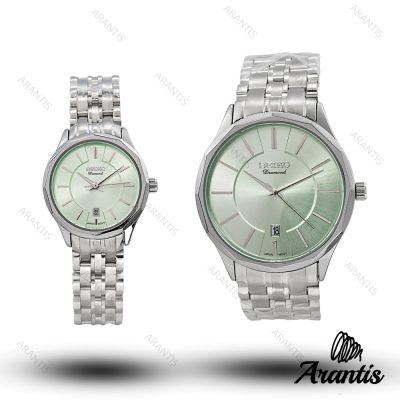 ساعت ست سیکو Diamond سیلور صفحه سبز s-10193