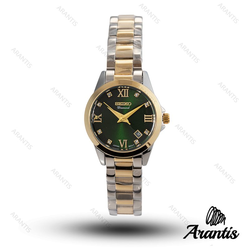 ساعت زنانه سیکو Diamond سیلور طلایی w-10203