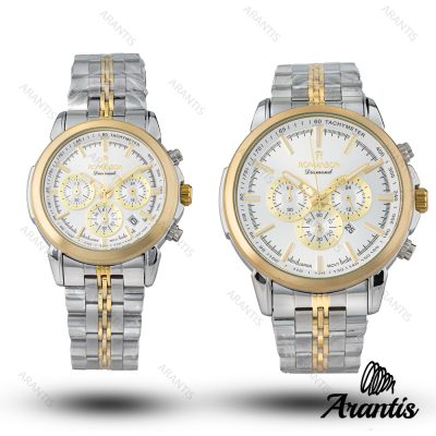 ساعت ست رومانسون diamond طلایی نفره ای صفحه سفید s-10214