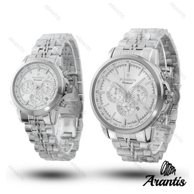 ساعت ست رومانسون diamond تمام سیلور چند موتوره s-10215