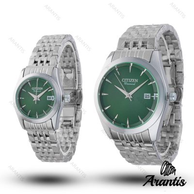 ساعت ست سیتیزن diamond سیلور صفحه سبز s-10216