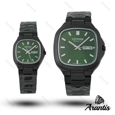 ساعت ست سیتیزن diamond مشکی صفحه سورمه ای مربعی s-10220