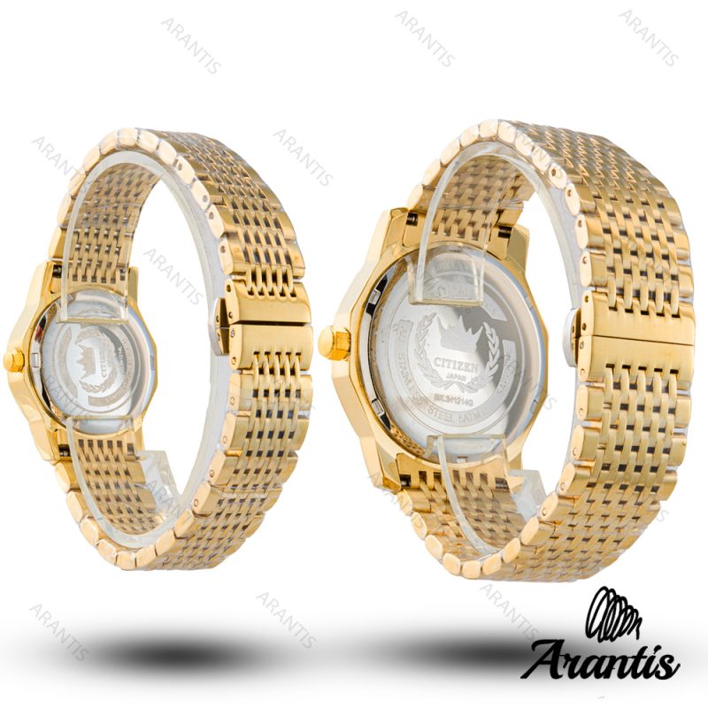 ساعت ست سیتیزن diamond طلایی صفحه سفید s-10222