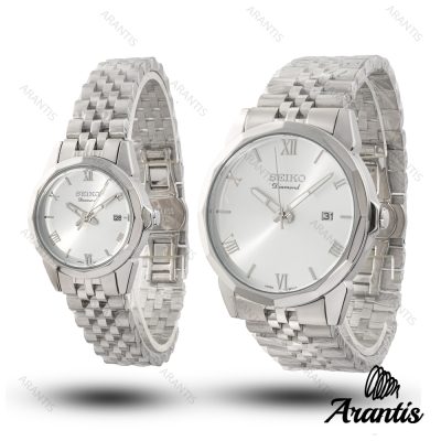 ساعت ست رومانسون diamond تمام سیلور s-10208
