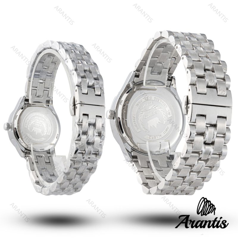 ساعت ست رومانسون diamond بدنه سیلور صفحه نقره ای s-10209