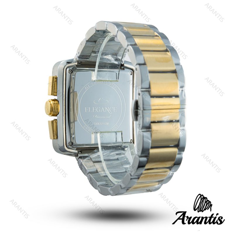 ساعت مردانه الگانس diamond سیلور طلایی صفحه سبز s-10243