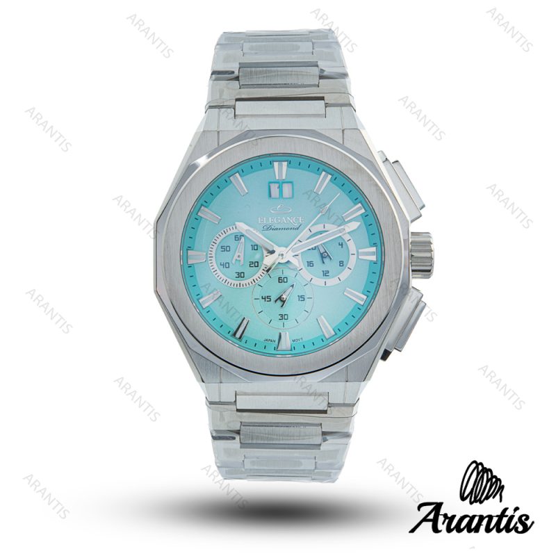 ساعت مردانه الگانس diamond سیلور صفحه تیفانی m-10232