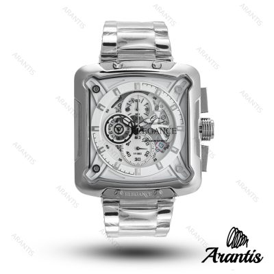 ساعت مردانه الگانس diamond سیلور صفحه سفید s-10241
