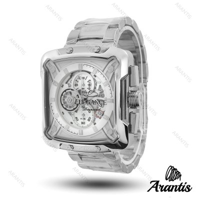 ساعت مردانه الگانس diamond سیلور صفحه سفید s-10241