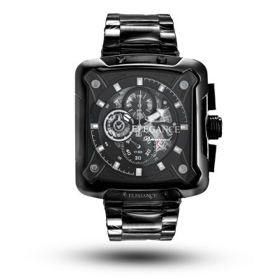 ساعت مردانه الگانس diamond تمام مشکی صفحه مستطیل s-10240