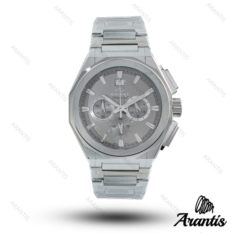 ساعت مردانه الگانس diamond فول سیلور m-10235