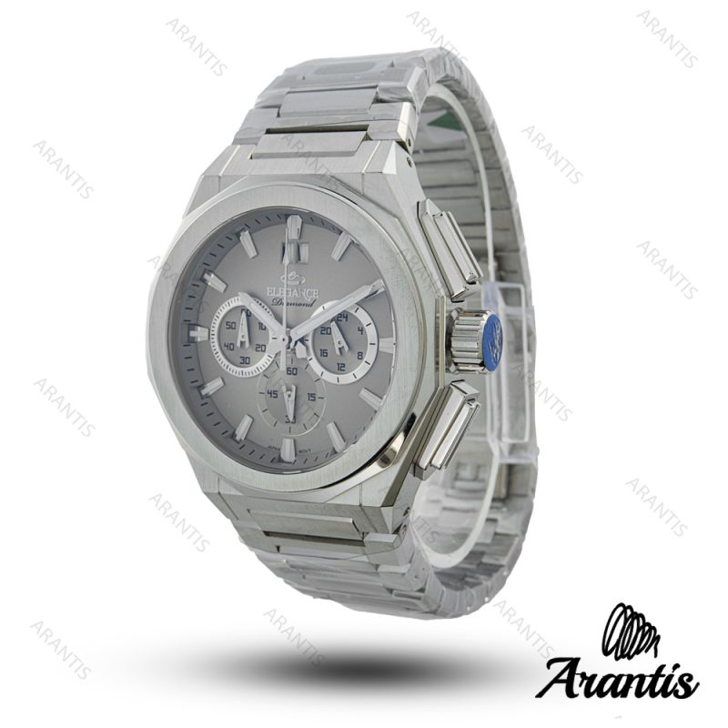 ساعت مردانه الگانس diamond فول سیلور m-10235