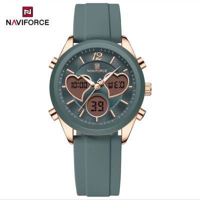ساعت مچی اورجینال نیوی فورس NF5045 سبز آبی قلبی مدل w-10340