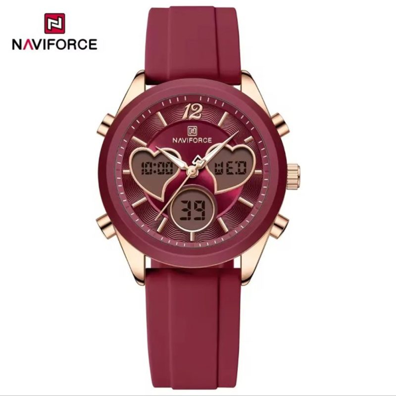 ساعت مچی اورجینال نیوی فورس NF5045 قرمز قلبی مدل w-10347