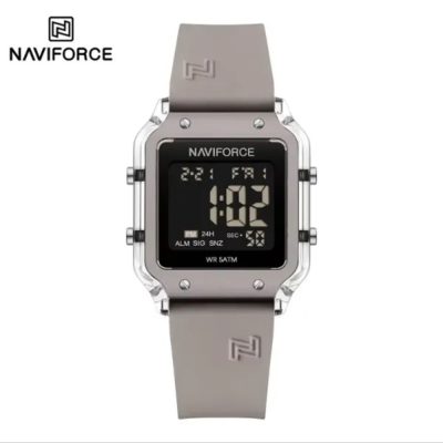 ساعت دیجیتال نیوی فورس مدل NF7120 بند رابر طوسی مدل m-10386