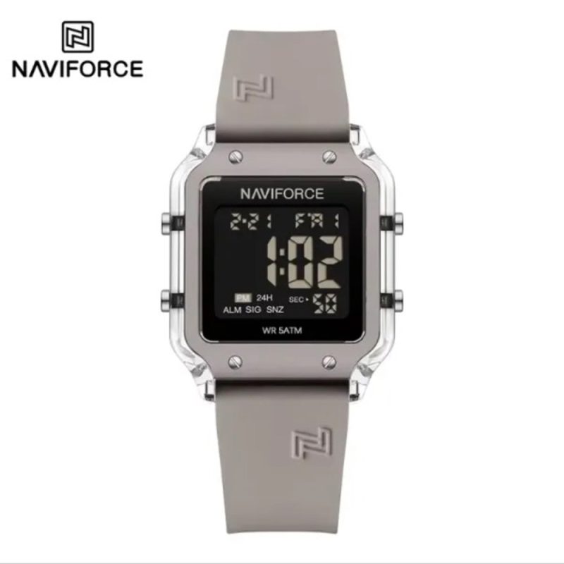 10386 ساعت دیجیتال نیوی فورس مدل NF7120 بند رابر طوسی مدل m-10386