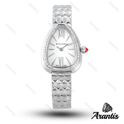 ساعت بولگاری زنانه ماری سیلور صفحه مشکی نگین دار w-10285