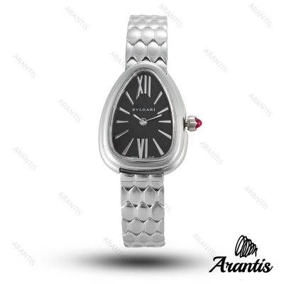 ساعت بولگاری زنانه ماری سیلور صفحه مشکی نگین دار w-10285