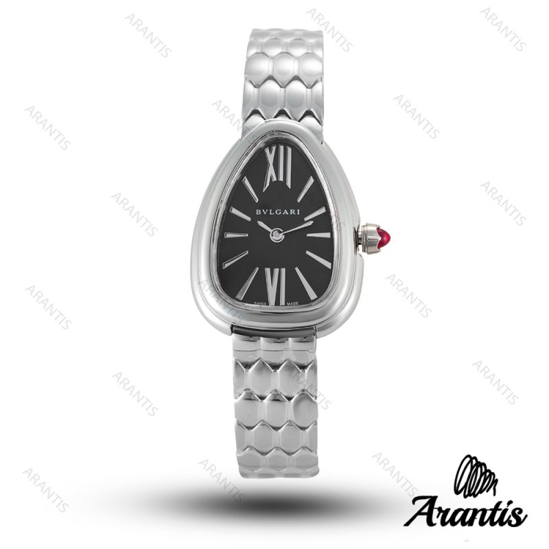 16-2 ساعت بولگاری زنانه ماری سیلور صفحه مشکی نگین دار w-10285
