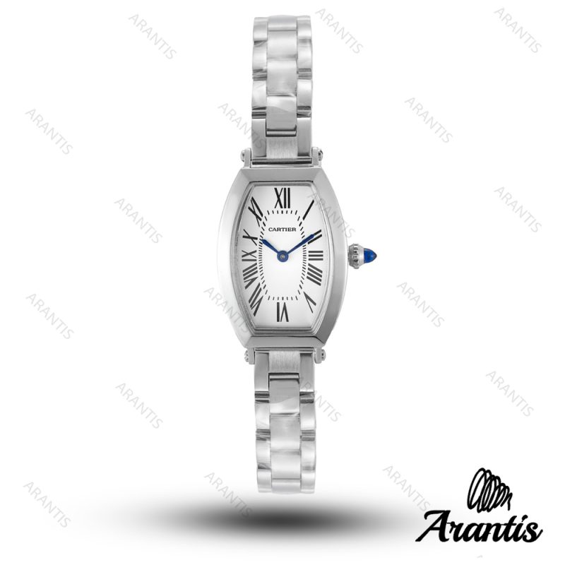 ساعت کارتیه زنانه قاب سیلور صفحه سفید w-10286
