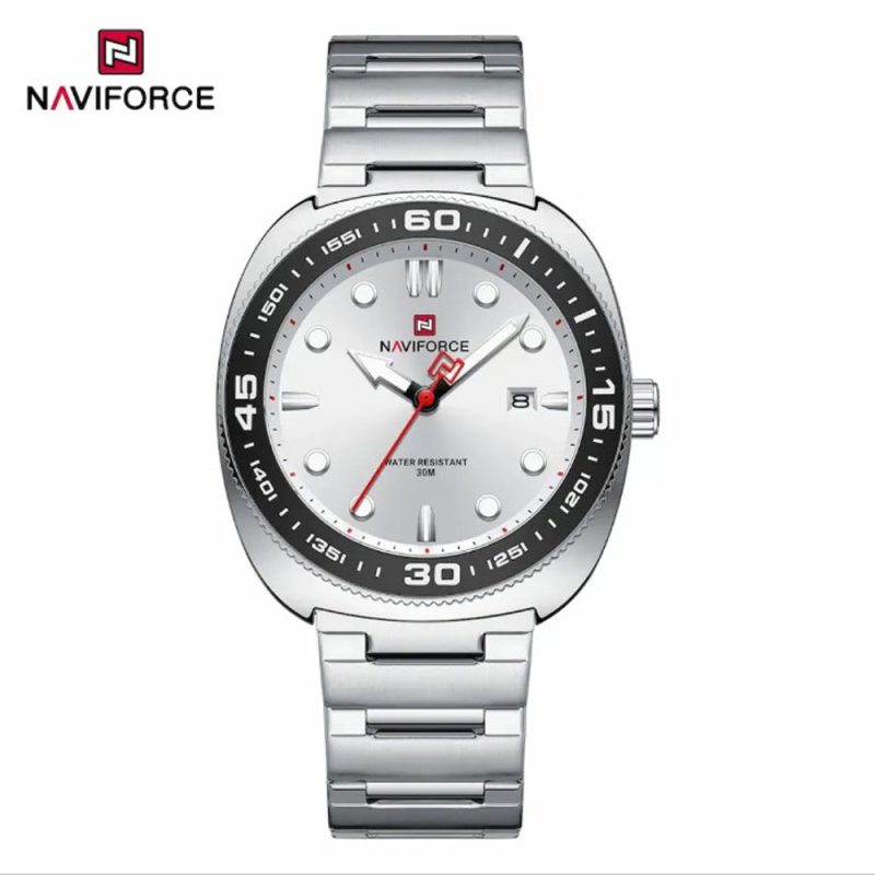 ساعت مچی مردانه نیوی فورس NF 9250 نقره ای قاب مشکی مدل m-10445