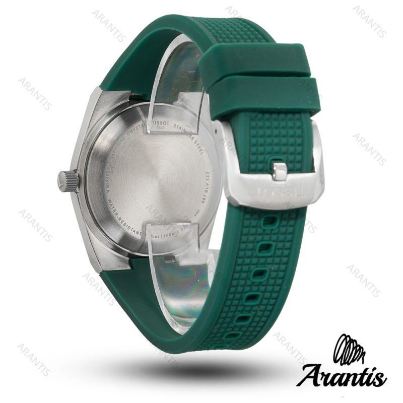 ساعت تیسوت پاورماتیک PRX مردانه استیل بند رابر سبز m-10453