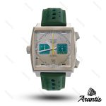 ساعت تگ هویر موناکو مردانه بند چرم سبز m-10682