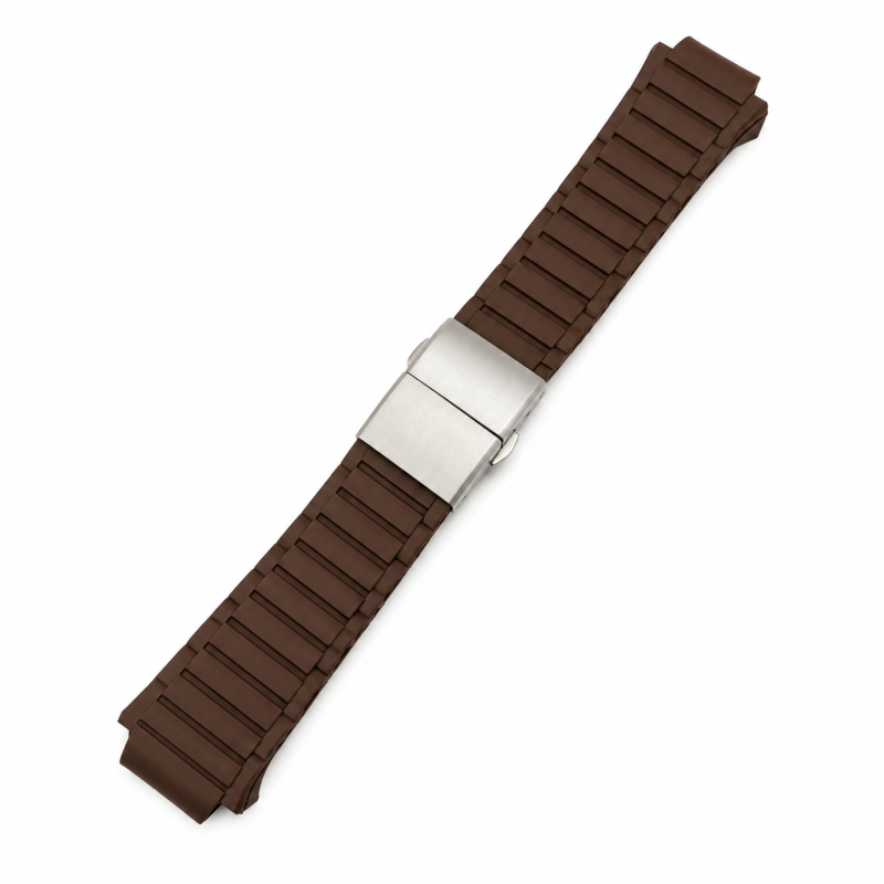 10720 بند رابر ساعت مچی پورش دیزاین قهوه ای m-10720