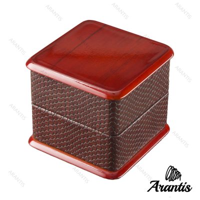 خرید جعبه چوبی رویه چرم ساعت قهوه ای b-10605