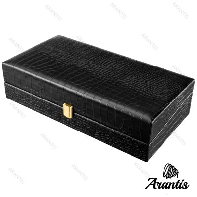 خرید جعبه چرمی ساعت 12 تایی مشکی b-10606